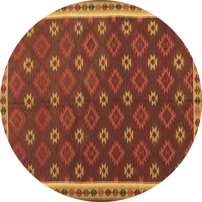 Round Oriental Brown Traditional Rug, con2255brn