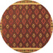 Round Oriental Brown Traditional Rug, con2255brn