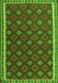 Serging Thickness of Machine Washable Oriental Green Traditional Area Rugs, wshcon2255grn