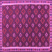 Square Machine Washable Oriental Purple Traditional Area Rugs, wshcon2255pur