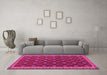 Machine Washable Oriental Pink Traditional Rug in a Living Room, wshcon2255pnk