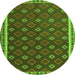 Square Oriental Green Traditional Rug, con2255grn