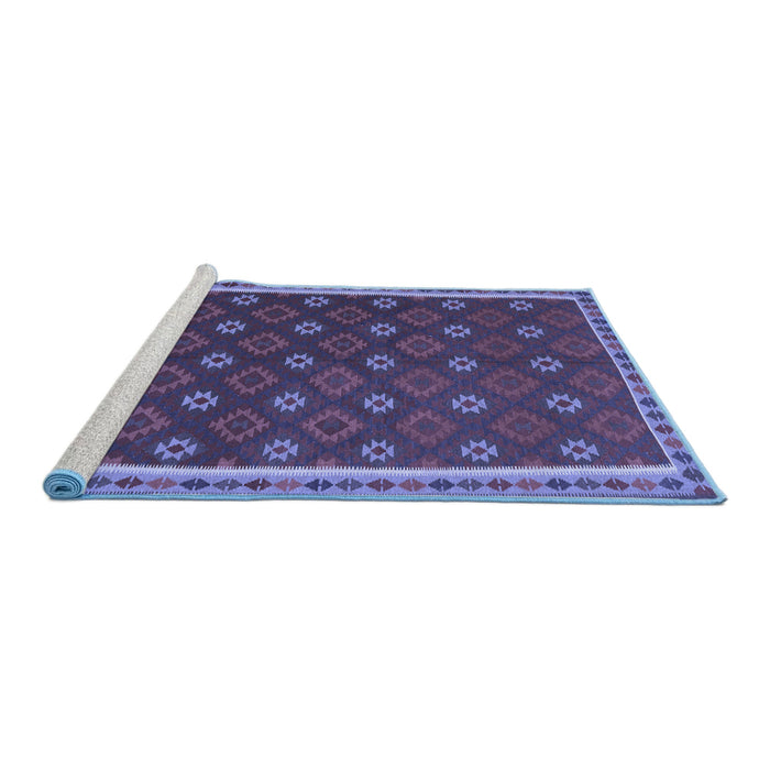 Sideview of Machine Washable Oriental Blue Traditional Rug, wshcon2255blu