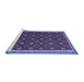 Sideview of Machine Washable Oriental Blue Traditional Rug, wshcon2255blu