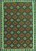 Machine Washable Oriental Turquoise Traditional Area Rugs, wshcon2255turq