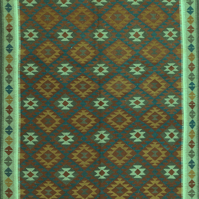 Machine Washable Oriental Turquoise Traditional Area Rugs, wshcon2255turq