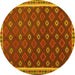 Round Oriental Yellow Traditional Rug, con2255yw