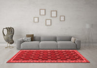 Machine Washable Oriental Red Traditional Rug, wshcon2255red