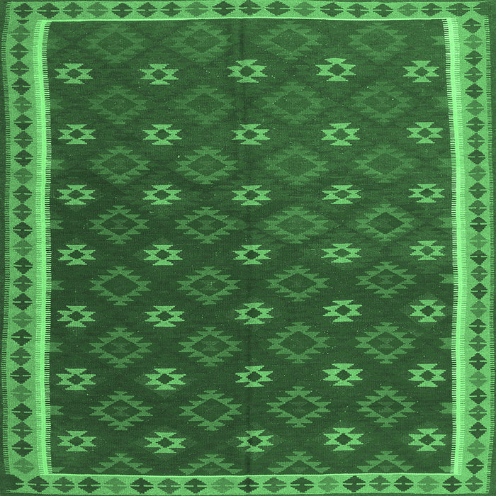 Square Oriental Emerald Green Traditional Rug, con2255emgrn