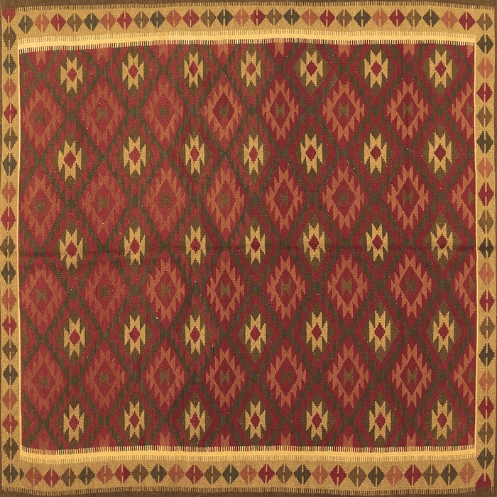 Square Machine Washable Oriental Brown Traditional Rug, wshcon2255brn