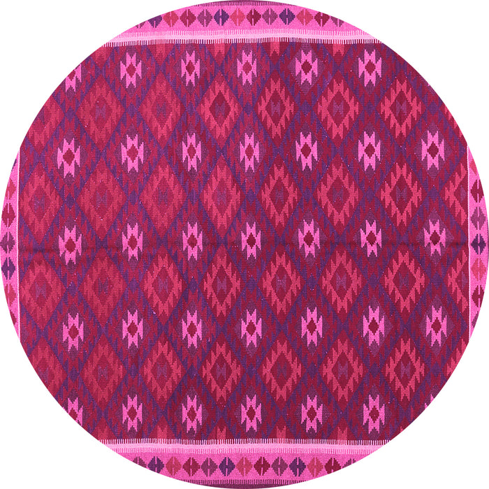Round Oriental Pink Traditional Rug, con2255pnk
