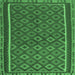 Square Machine Washable Oriental Emerald Green Traditional Area Rugs, wshcon2256emgrn