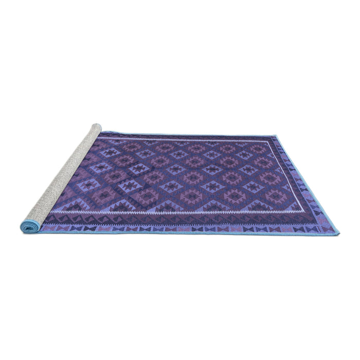 Sideview of Machine Washable Oriental Blue Traditional Rug, wshcon2256blu