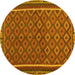 Round Oriental Yellow Traditional Rug, con2256yw