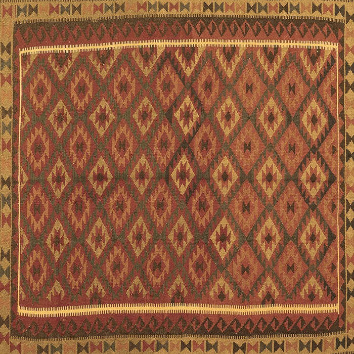 Square Machine Washable Oriental Brown Traditional Rug, wshcon2256brn