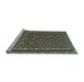 Sideview of Machine Washable Oriental Light Blue Traditional Rug, wshcon2256lblu