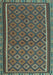 Machine Washable Oriental Light Blue Traditional Rug, wshcon2256lblu