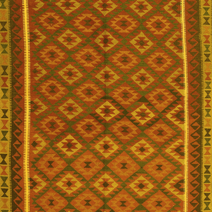 Machine Washable Oriental Yellow Traditional Rug, wshcon2256yw