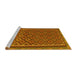 Sideview of Machine Washable Oriental Yellow Traditional Rug, wshcon2256yw