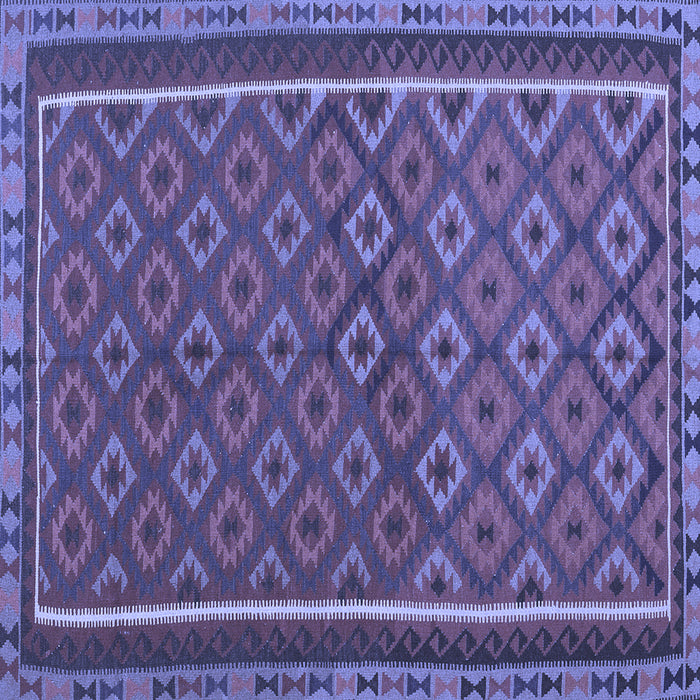 Square Machine Washable Oriental Blue Traditional Rug, wshcon2256blu