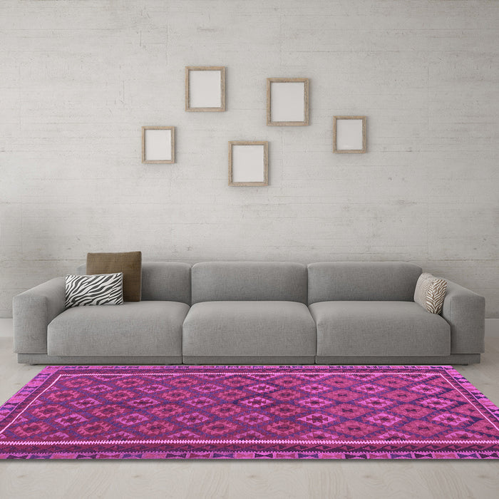 Machine Washable Oriental Purple Traditional Area Rugs in a Living Room, wshcon2256pur