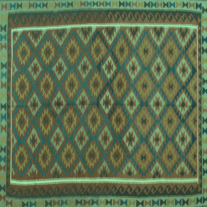 Square Oriental Turquoise Traditional Rug, con2256turq