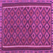 Square Machine Washable Oriental Purple Traditional Area Rugs, wshcon2256pur