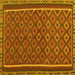 Square Machine Washable Oriental Yellow Traditional Rug, wshcon2256yw