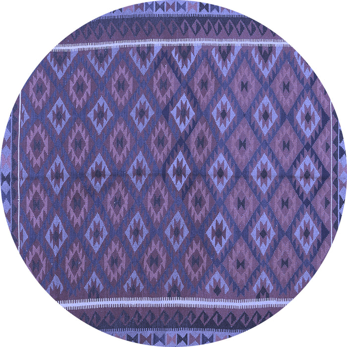 Round Oriental Blue Traditional Rug, con2256blu