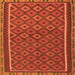 Round Machine Washable Oriental Orange Traditional Area Rugs, wshcon2256org