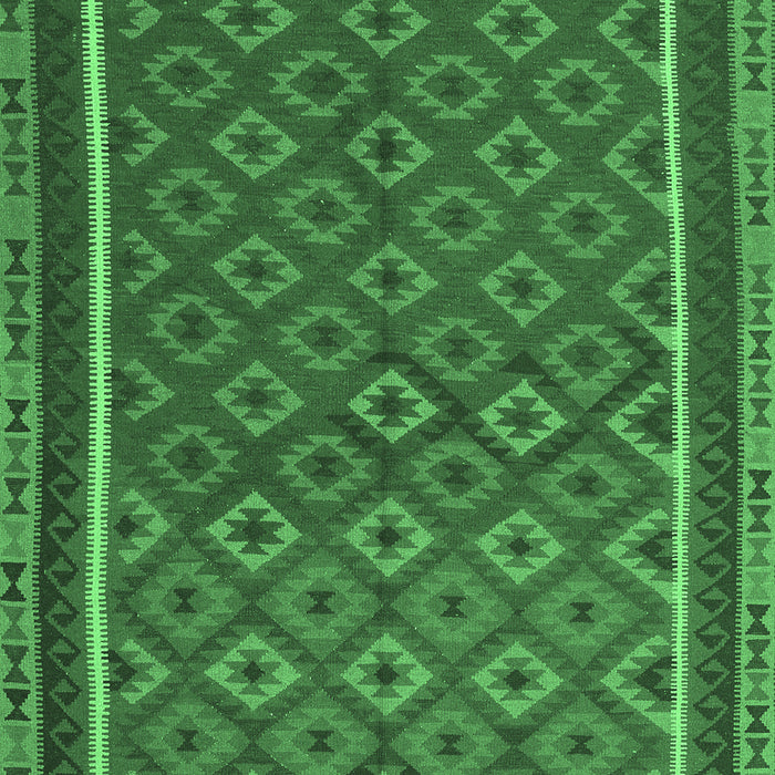 Machine Washable Oriental Emerald Green Traditional Area Rugs, wshcon2256emgrn