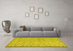 Machine Washable Persian Yellow Bohemian Rug in a Living Room, wshcon2257yw