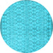 Round Persian Light Blue Bohemian Rug, con2257lblu