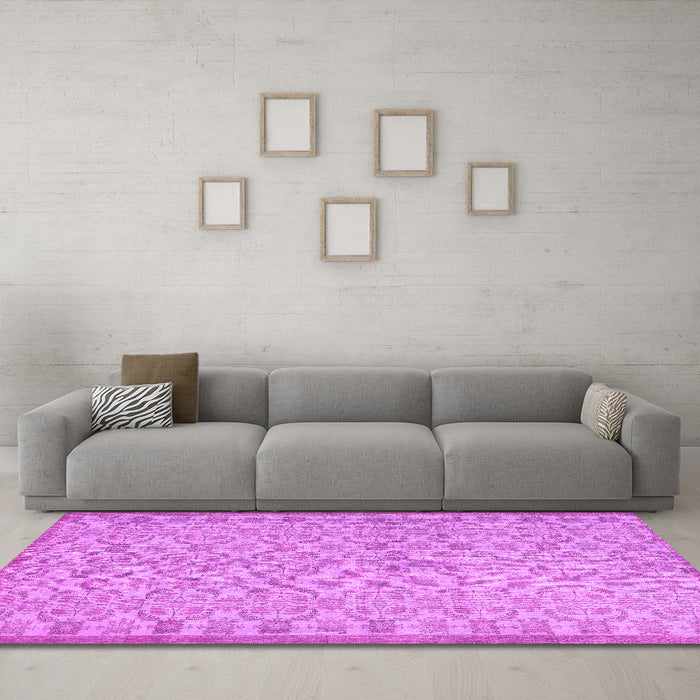 Machine Washable Persian Pink Bohemian Rug in a Living Room, wshcon2257pnk