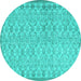 Round Persian Turquoise Bohemian Rug, con2257turq