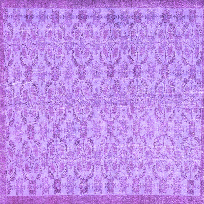 Square Machine Washable Persian Purple Bohemian Area Rugs, wshcon2257pur