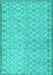 Machine Washable Persian Turquoise Bohemian Area Rugs, wshcon2257turq