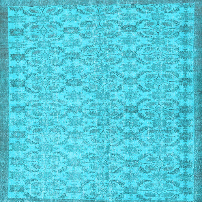 Square Machine Washable Persian Light Blue Bohemian Rug, wshcon2257lblu