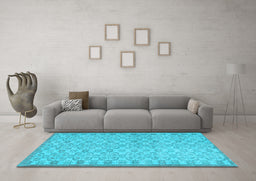 Machine Washable Persian Light Blue Bohemian Rug in a Living Room, wshcon2257lblu