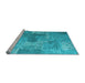 Sideview of Machine Washable Persian Light Blue Bohemian Rug, wshcon2258lblu