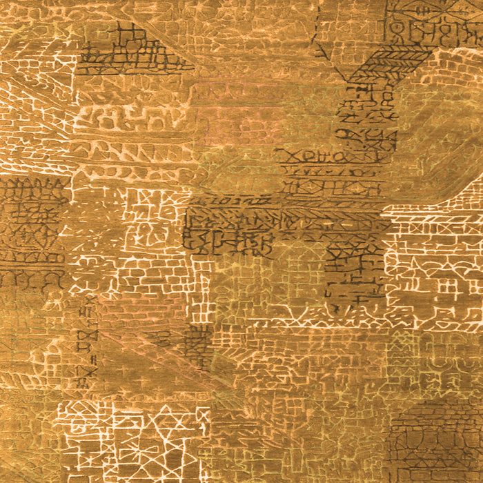 Round Machine Washable Persian Orange Bohemian Area Rugs, wshcon2258org