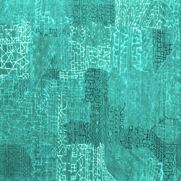 Square Machine Washable Persian Turquoise Bohemian Area Rugs, wshcon2258turq