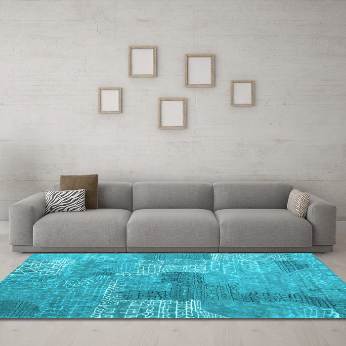 Machine Washable Persian Light Blue Bohemian Rug in a Living Room, wshcon2258lblu