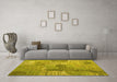 Machine Washable Persian Yellow Bohemian Rug in a Living Room, wshcon2258yw