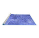 Sideview of Machine Washable Persian Blue Bohemian Rug, wshcon2258blu