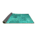 Sideview of Persian Turquoise Bohemian Rug, con2258turq