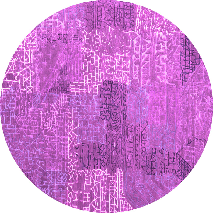 Round Machine Washable Persian Pink Bohemian Rug, wshcon2258pnk