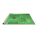 Sideview of Machine Washable Persian Emerald Green Bohemian Area Rugs, wshcon2258emgrn