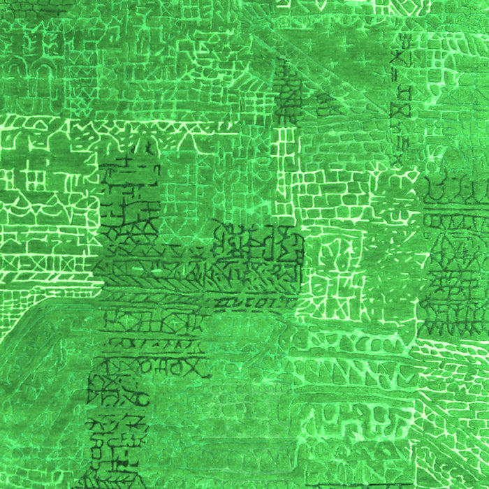 Serging Thickness of Machine Washable Persian Green Bohemian Area Rugs, wshcon2258grn