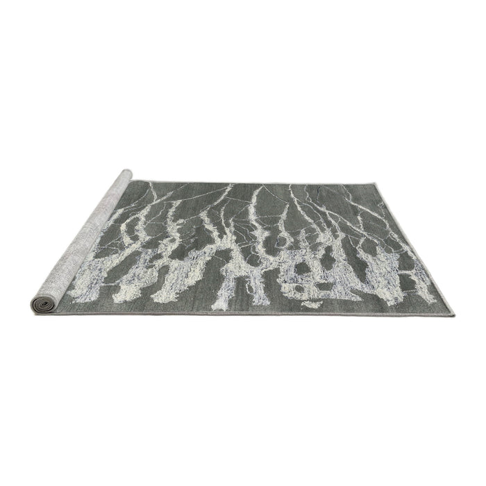 Serging Thickness of Machine Washable Contemporary Dark Gray Rug, wshcon2259